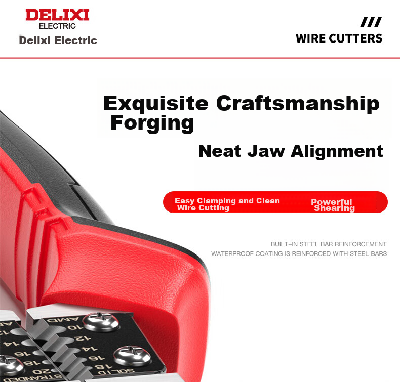 DELIXI ELECTRIC Industrial Grade Multi-Function Diagonal Pliers Steel Wire Cutters Electrician Precision Needle Nose Pliers 6-Inch Eccentric Effort-Saving 3-Piece Set 6