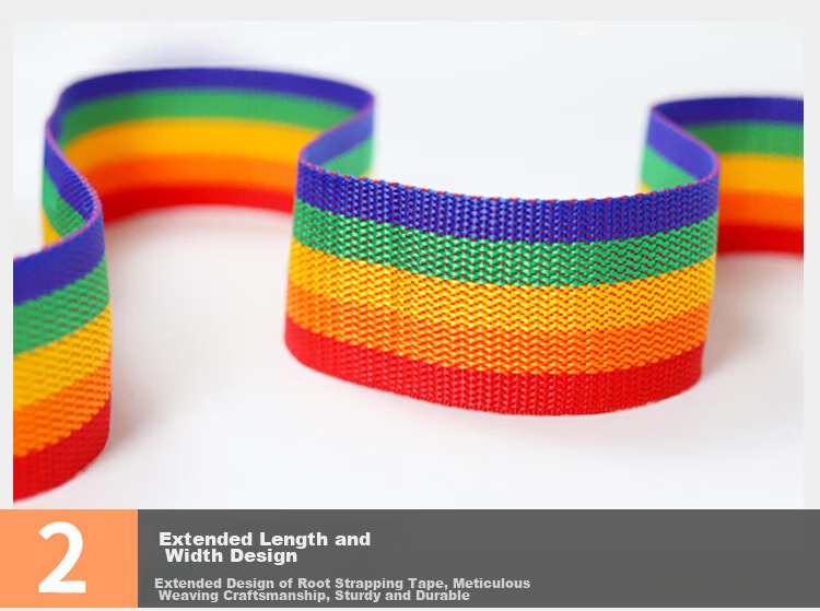 Banjeni Cross Lashing Strap Luggage Tie Strap Suitcase Packing Strap Travel Security Strap with Luggage Tag Rainbow Color 6