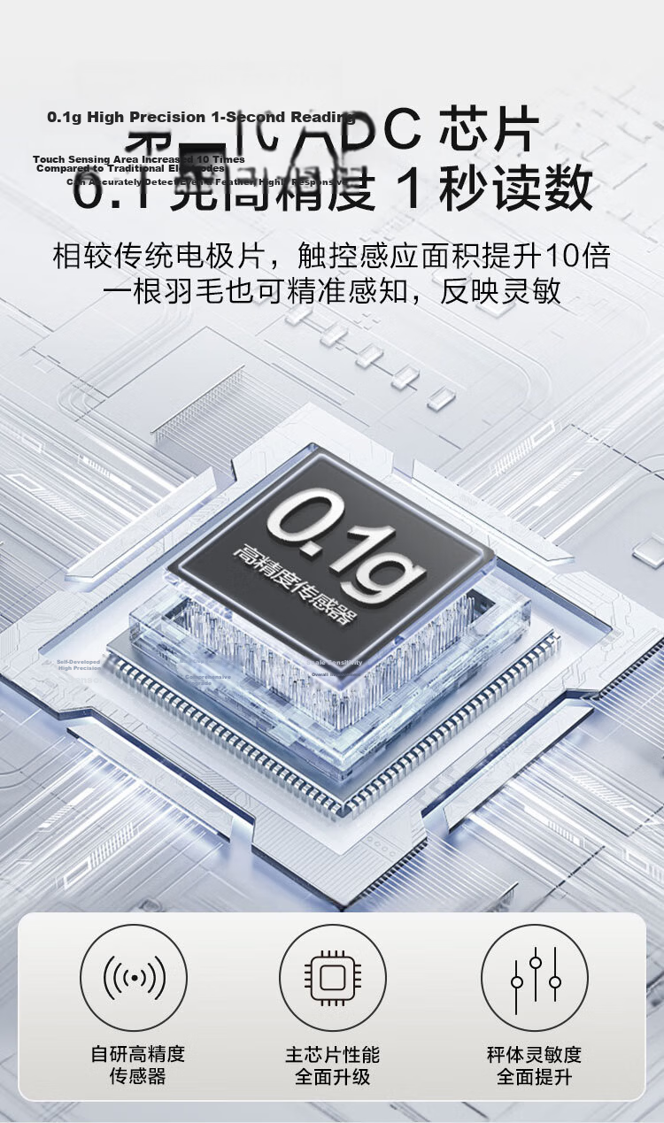 JD Jingzao Electronic Kitchen Scale Stainless Steel Food Scale 0.1g Precision 10kg Dual Power Battery Rechargeable 6
