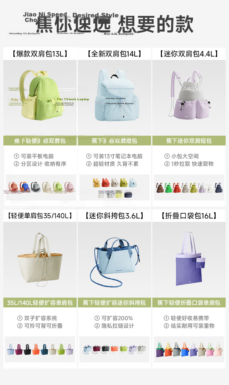 Beneunder Shoulder Bag, Women's Handbag with Foldable Pockets, Mini Tote Bag, Portable Travel Shopping Bag, Handbag GP155 1