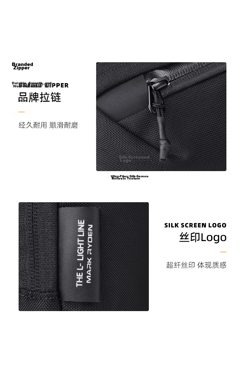 MARK RYDEN Men's Crossbody Bag Portable Small Commuter Travel Shoulder Bag Detachable Compact Storage MR262 Classic Black 12