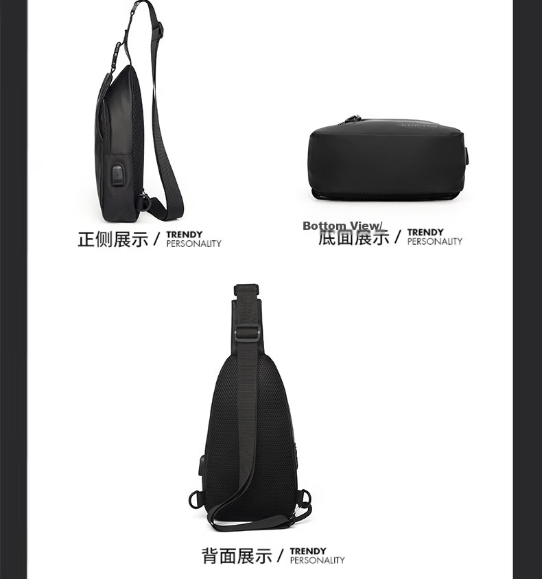 JEVI Men's Minimalist Chest Bag Single Shoulder Crossbody Casual Small Backpack Trendy Summer Valentine's Day Gift 2