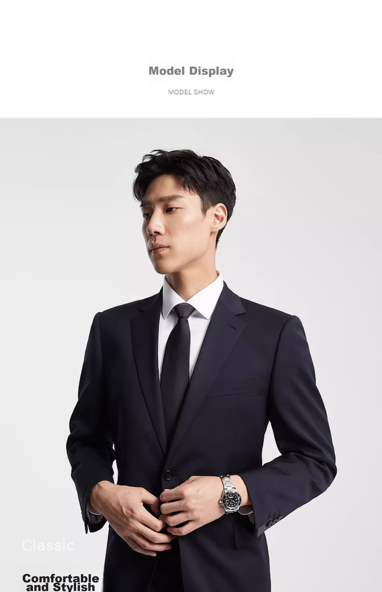 Youngor [95.5% Merino Wool] 2026 Autumn New Wedding Suit Jacket Navy Blue XL175/104A 10