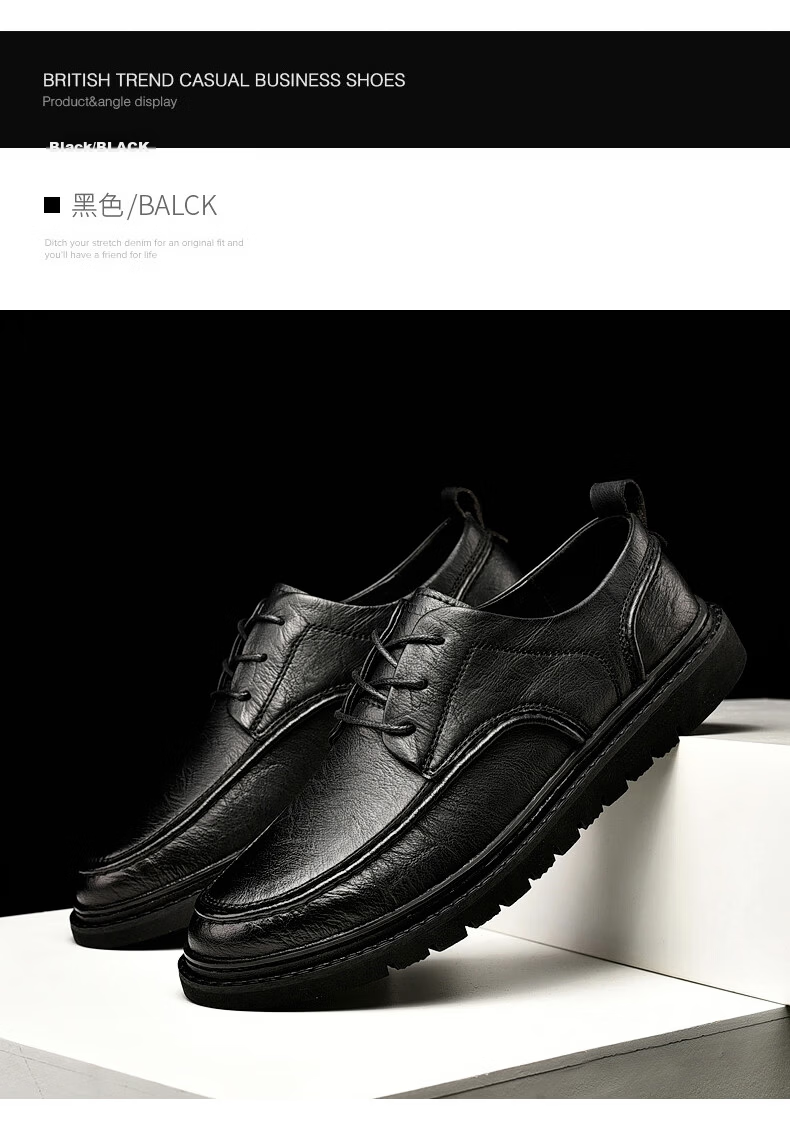 MULINSEN Men's Business Casual Shoes, Soft Sole Work Formal Shoes, Men's Shoes, Size 40, Black, 99136 20
