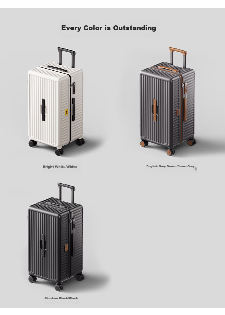 Reebok Suitcase, PC Trolley Case, Multifunctional Large Capacity Travel Luggage, Password Lock Suitcase, Leather Case, Hao Kong Bai 24 Inches 20