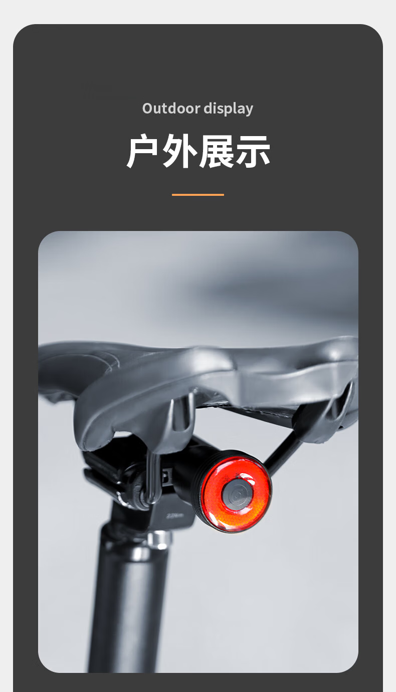 Captain Tas Bicycle Tail Light Type-C Rechargeable Mountain Road Bike Night Riding Warning Tail Light Cycling Accessories 23