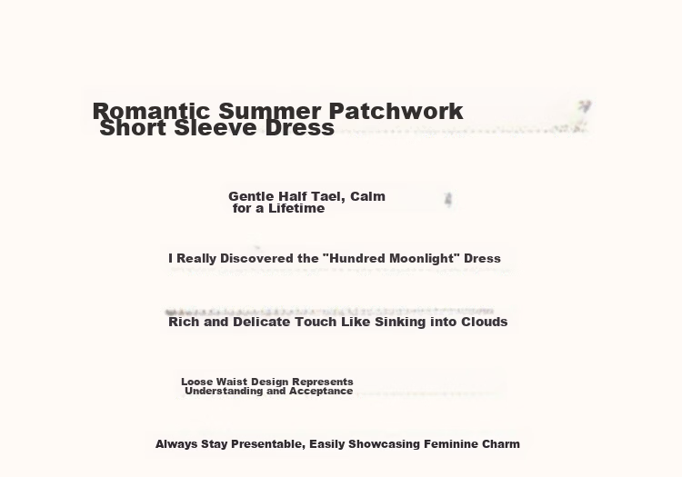 Demana Romantic Summer French Style Round Neck Smooth Satin Spliced Short Sleeve Loose Waist Long Women's Dress 2