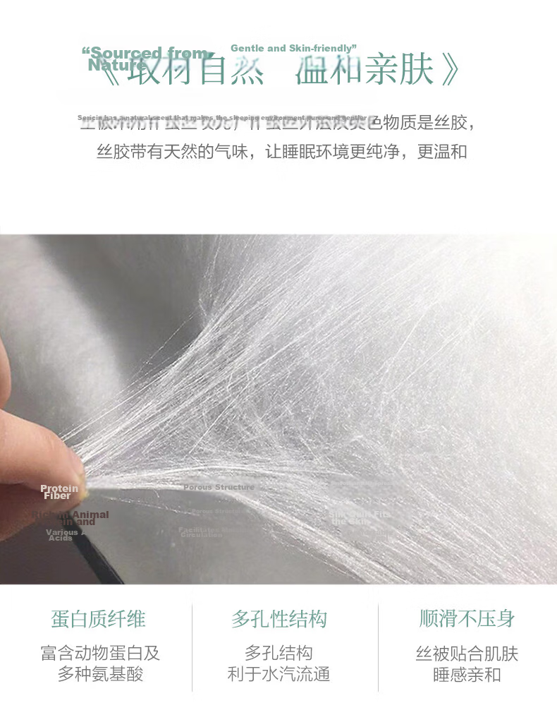 Fuanna 100% Silk Quilt Summer Cooling Blanket Air Conditioning Thin Quilt 2.4 Jin Single Dormitory 152x210cm 5