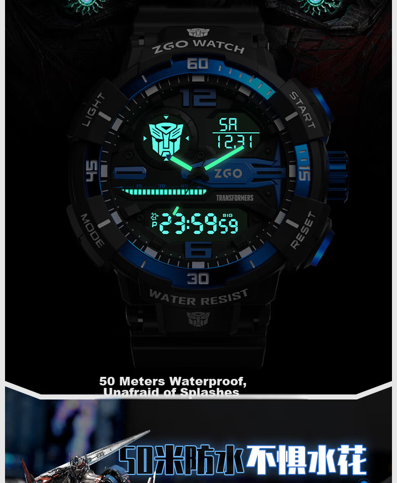 ZGO Men's Student Electronic Watch Multifunctional Sports Watch for Children High School and Middle School Students Back to School Gift 8981 16