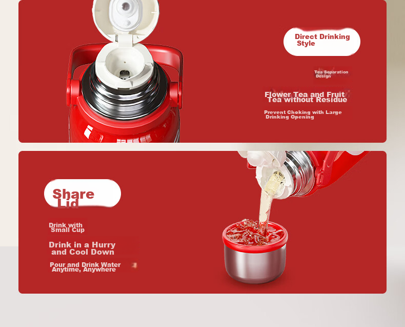 Germ Coca-Cola Rhythm Insulated Sports Water Bottle Large Capacity Car Travel Teacher's Day Gift 800ML White 17