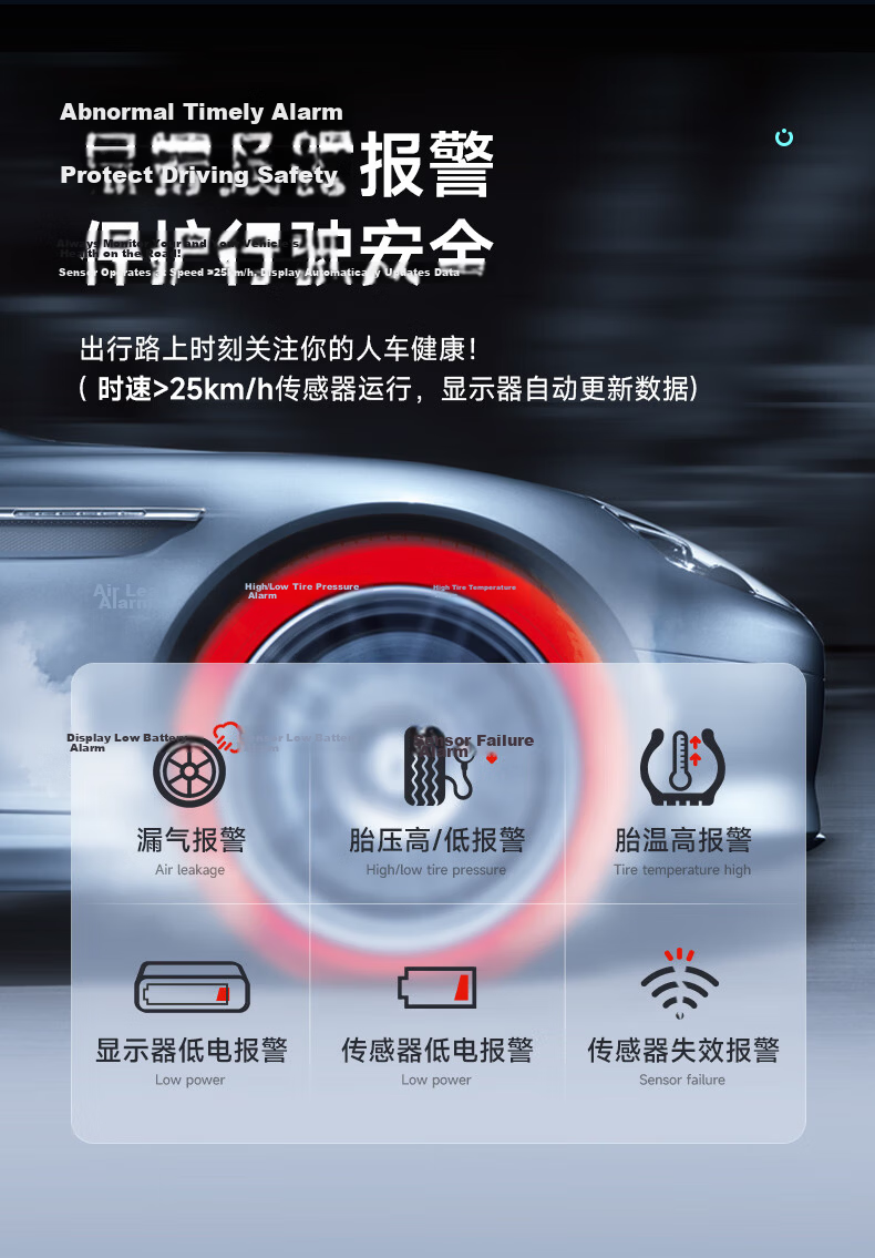 Steelmate Solar Wireless Tire Pressure Monitoring System Color Screen TPMS Tire Pressure and Temperature Display External Real-Time Monitoring X1+ Built-in Version 14