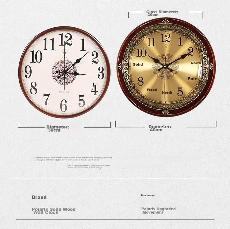 POLARIS Wall Clock Living Room Clock Minimalist New Chinese Style Creative Home Quartz Clock 40cm Quartz Model 20