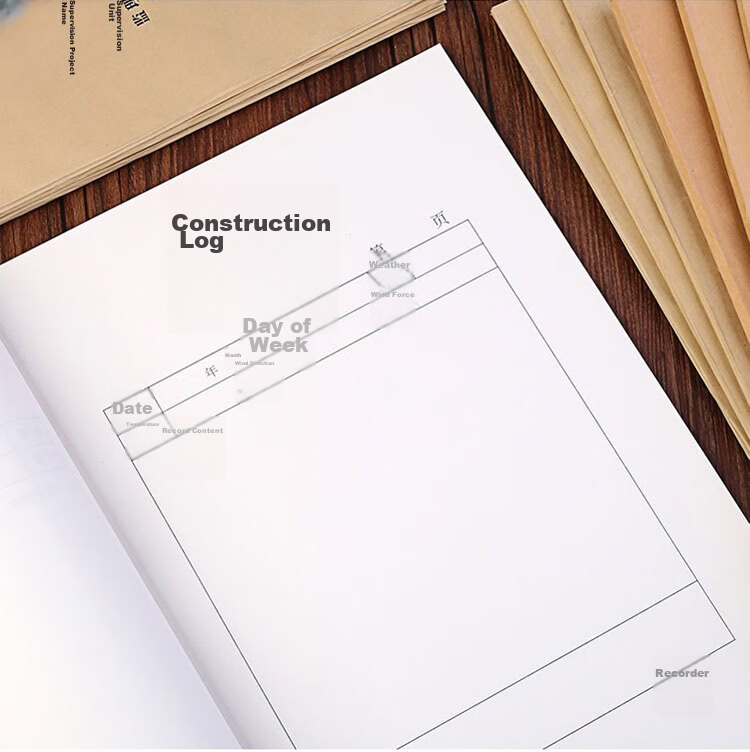 TANGO A4 Work Diary Notebook Office Record Book Notes, Thickened Kraft Paper Cover Engineering Plan Diary, To-Do List, 50 Sheets, 5-Pack Set 9