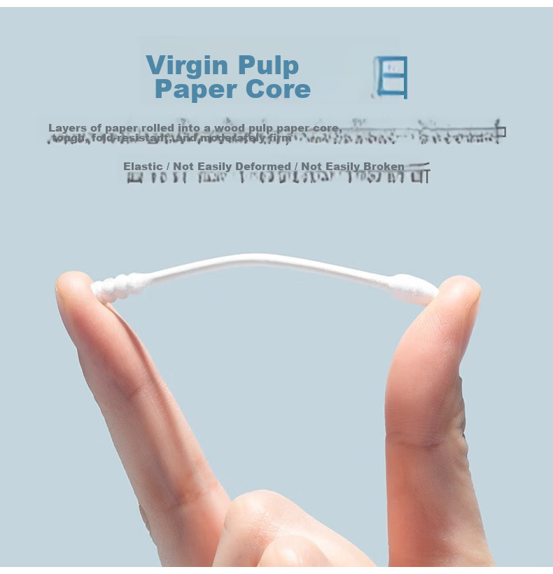 Chahua Cotton Swabs Paper Tube Cotton Sticks (300 pcs) Double-Ended Cotton Tips Four-Section Spiral Head Design 5