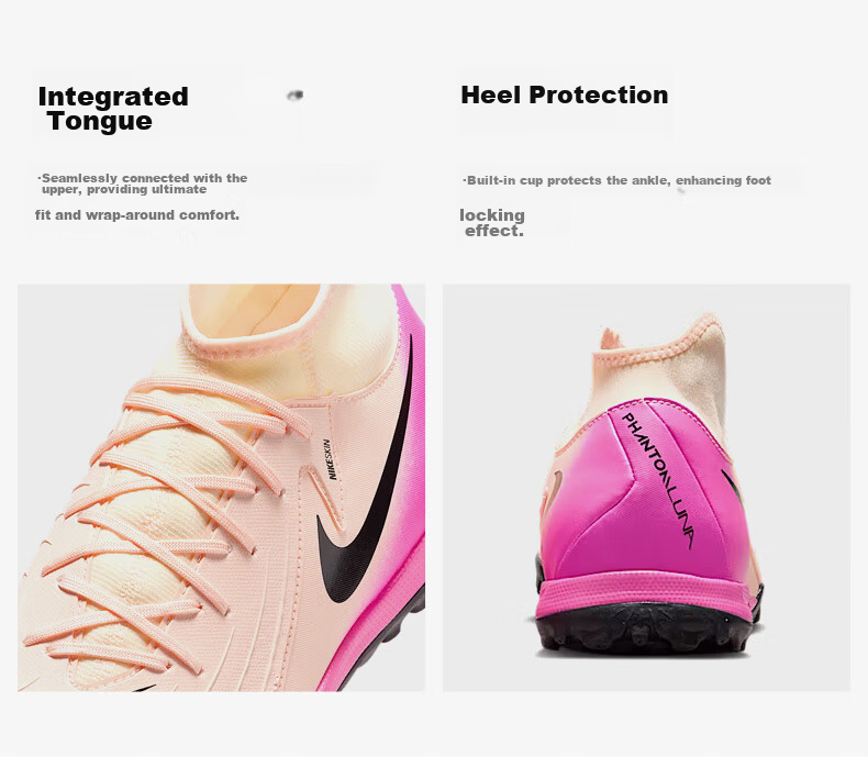 NIKE Men's Soccer Shoes, Dark Luna 2 TF Turf Cleats, Sports Shoes FJ2566-800, Peach Pink, Size 42.5 6