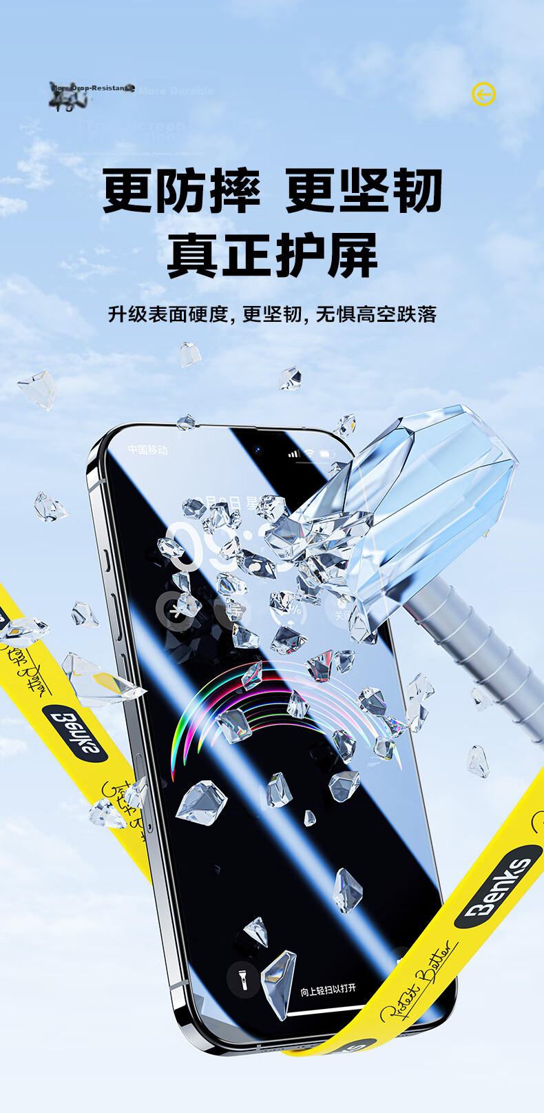 Benks Privacy Screen Protector for Apple IPhone 16 Pro, Anti-Peeping Tempered Glass Film for IPhone 16 Pro, Anti-Dust Anti-Spy Anti-Drop Glass Film 6