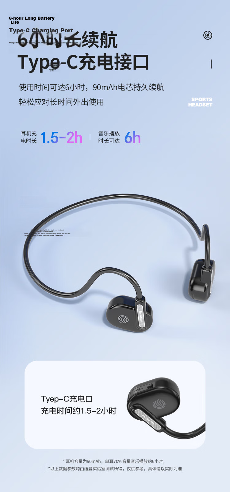 Newmine Mini6S [Open-Ear Design, Bone Conduction Concept] Over-ear Bluetooth Headphones, Open Wireless Earphones, Comfortable Sports Running Headphones, Milk Tea Color 10