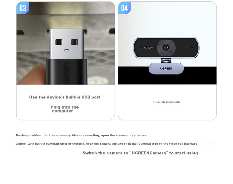UGREEN 4K HD USB3.0 External Computer Webcam with 8MP Resolution, Dual Microphones, Auto Focus, Desktop Video Call for Office Meetings And Online Classes 55513 22