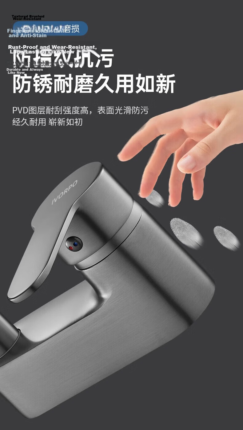 IVORPO Seiko Double Hole Basin Faucet Hot and Cold Bathroom Washbasin Faucet 18