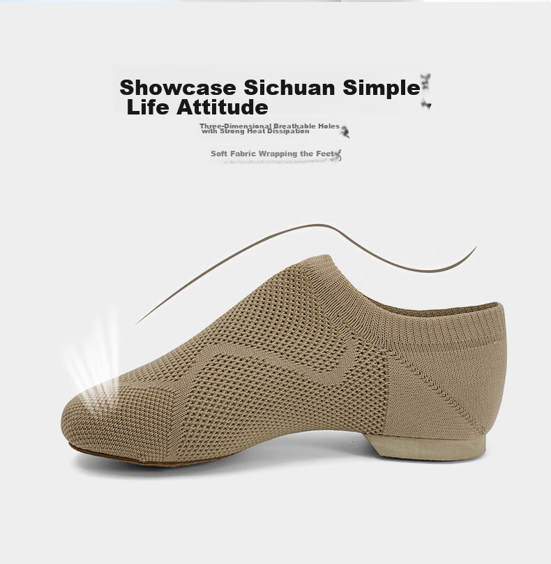 Sansha Ballet Teacher Shoes Jazz Dance Soft Sole Breathable Flyknit Modern Dance Practice Shoes Brown 37 2