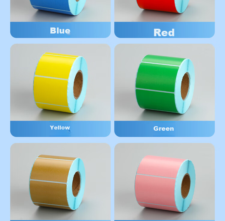 Surada 80x60mmx800 Color Thermal Label Paper, Cowhide Color Thermal Paper, Colored Label Paper, Colored Thermal Printing Paper, Self-Adhesive Label Roll, BQ-0161 4