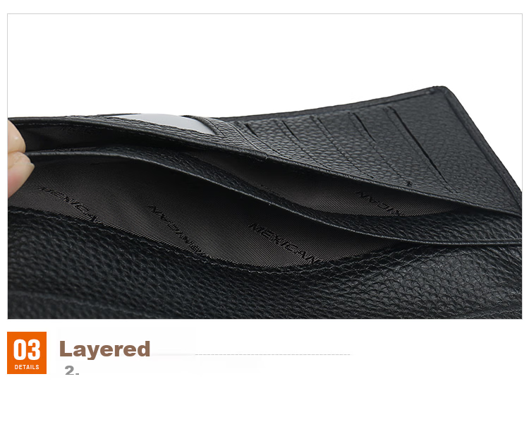 MEXICAN Men's Wallet, Top-Grain Leather Genuine Wallet, Large Capacity, Two-Fold Long Wallet, Bill Holder, Birthday Gift for Me 21