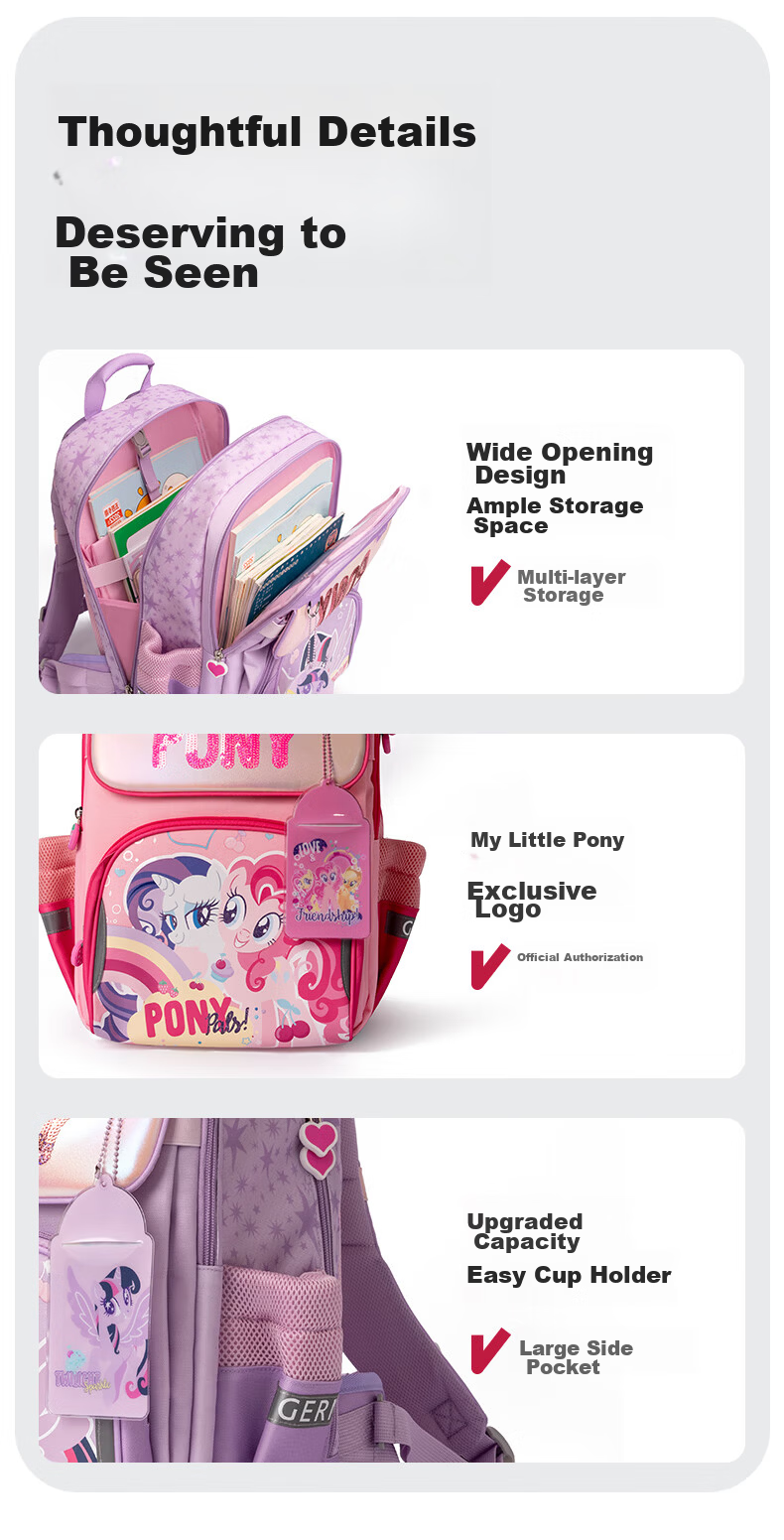 Germ Primary School Backpack Ultra-Light Spine Protection Large Capacity Children School Bag Grades 1-6 Mumu Flash 19