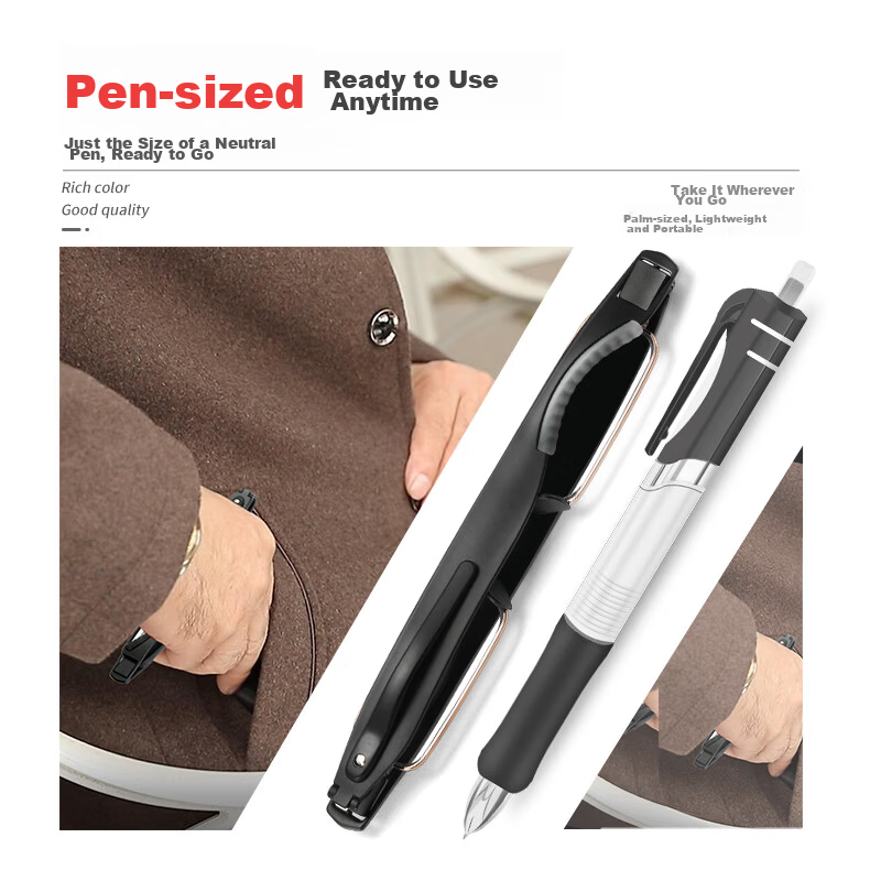 Funsonca Blue Light Blocking Reading Glasses Foldable Durable Imported Material 360° Rotatable Portable Pen Style Unisex 6109 Black +1.50 Diopter 7