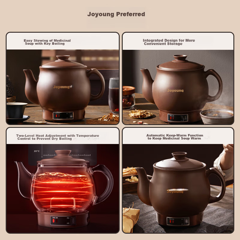 Joyoung Automatic Ceramic Herbal Medicine Cooker 3L Detachable High-Temperature Ceramic Health Pot GD3007BQ 2