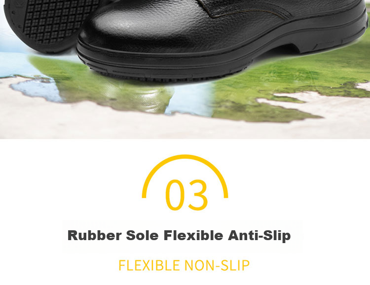 LAOGUANJIA Men's Safety Shoes Non-Slip Kitchen Chef Shoes Hotel Work Shoes Oil-Resistant Waterproof Lightweight Breathable Cowhide SRC Size 36 8