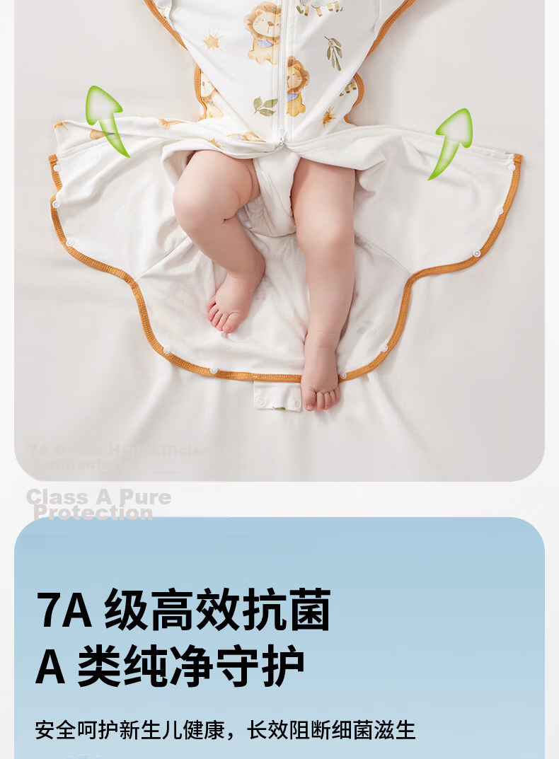 AIBEDILA Baby Anti-startle Sleeping Bag 0-6 Months Newborn Swaddle Sleeping Bag Chicken Wing Infant Sleep Sack M Size 7