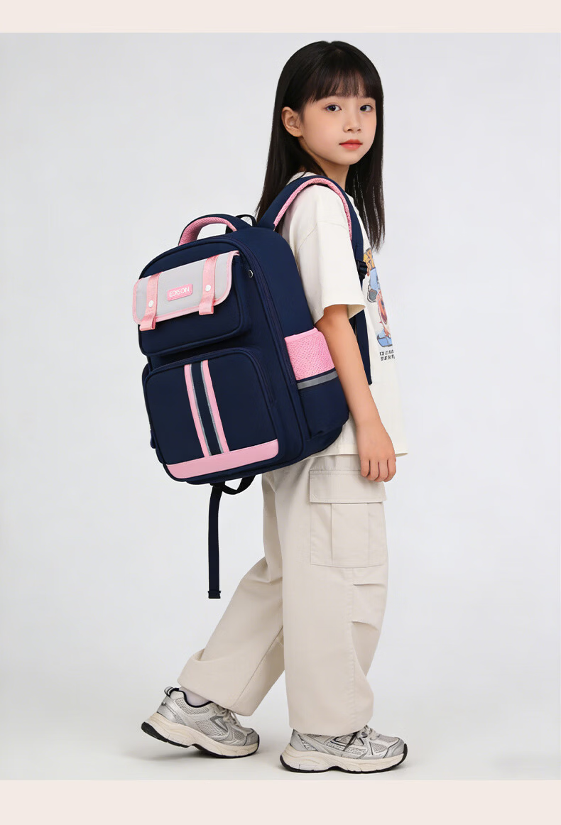 Edison Primary School Backpack Boys Ergonomic Reflective Large Capacity British Style Kids School Bag 2506-1 21
