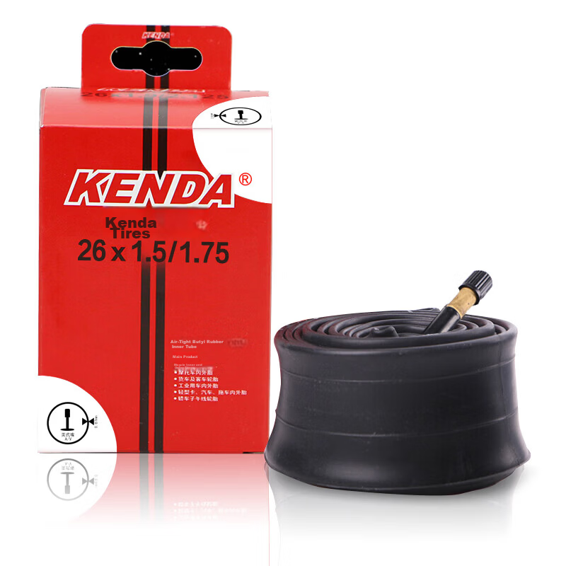 Kenda Tire Kenda Bicycle Inner Tube 26X1.25 Schrader Valve Butyl Rubber Inner Tube Pressure Resistant Commuter Bike Inner Tube Durable Elastic Mountain Bike Inner Tube Black