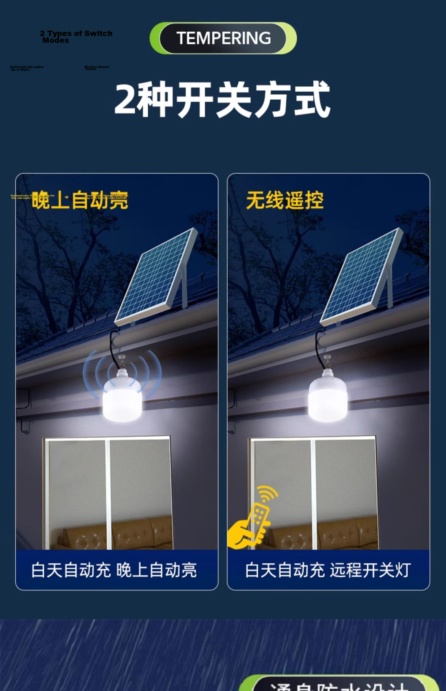 Solar Outdoor Garden Light High-Power Waterproof Motion Sensor Pendant Lamp for Yard and Indoor Use 15