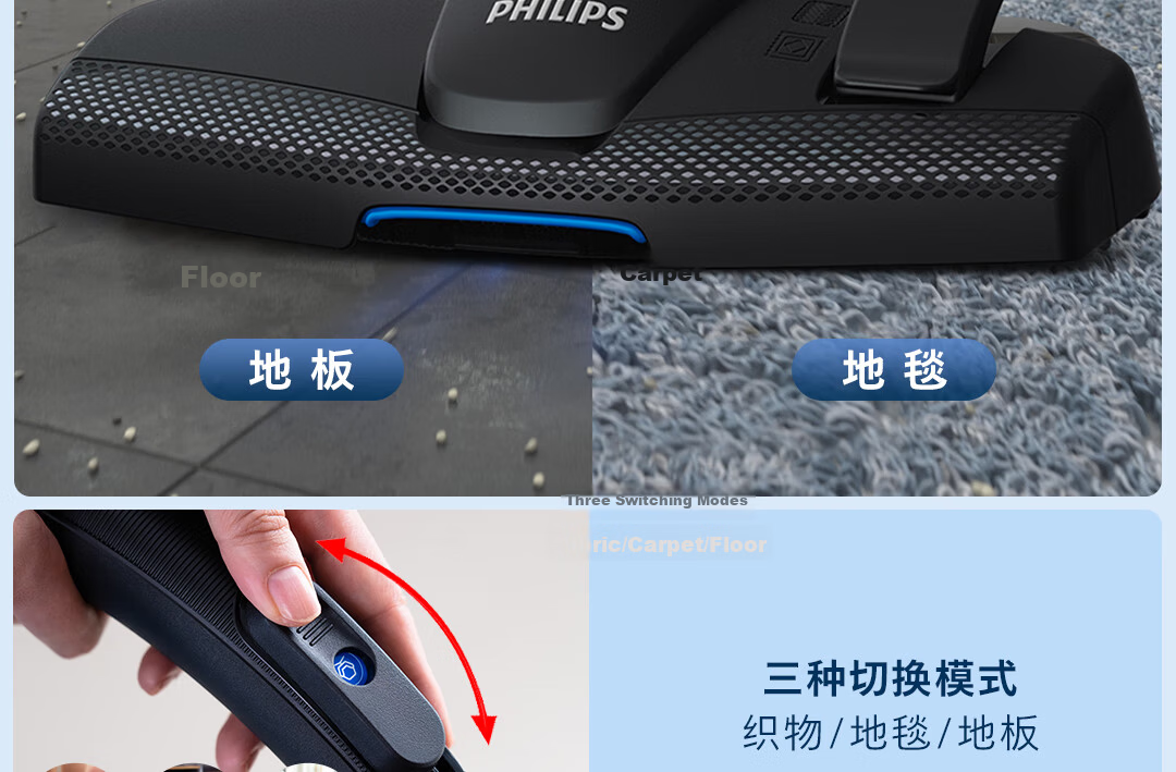 PHILIPS Upright Vacuum Cleaner for Home Cleaning, Powerful High-Wattage Suction, Dust And Mite Removal, Pet-Friendly, Suitable for Home Use FC8632/83 8