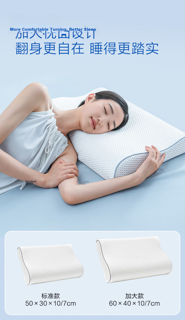 JD Jingzao Z Wave Wave Pillow Pro Aerospace Non-Temperature Sensitive Slow Rebound Antibacterial Memory Foam Pillow Large Size 40*60cm 18