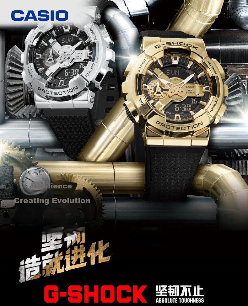 CASIO G-SHOCK Men's Metal Small Steel Cannon Sports Student Electronic Japanese-Korean Watch GM-110B-1 Gift for Boyfriend 1