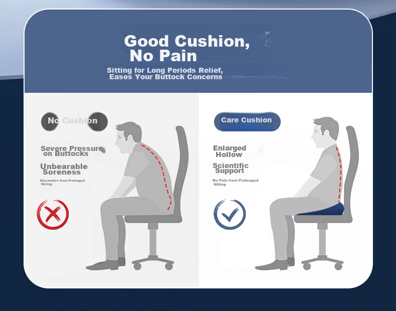 Digalun Hemorrhoid Cushion Office Memory Foam Tailbone Seat Cushion for Post-Anal Fistula Surgery Men and Women Home Car Seat Pad 4
