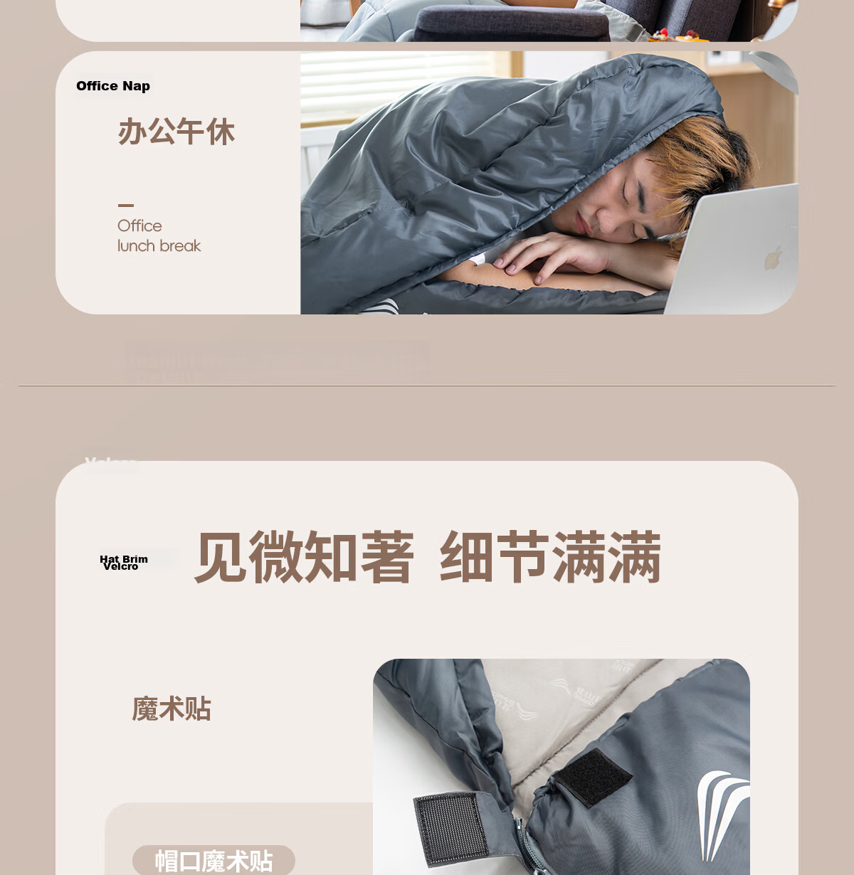 Beishanlang Outdoor Sleeping Bag Adult Winter Warm Extra Wide Envelope Cotton Sleeping Bag Camping Thickened Universal Gray -2.5 25
