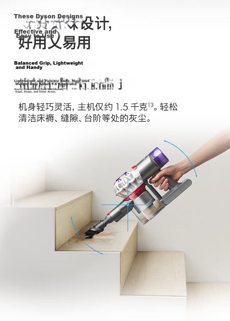DYSON V8 Focus Mattress Handheld Mite Removal Vacuum Cleaner (Model 24) Cordless Handheld Mite Removal Bed Vacuum Pet and Home Use 12