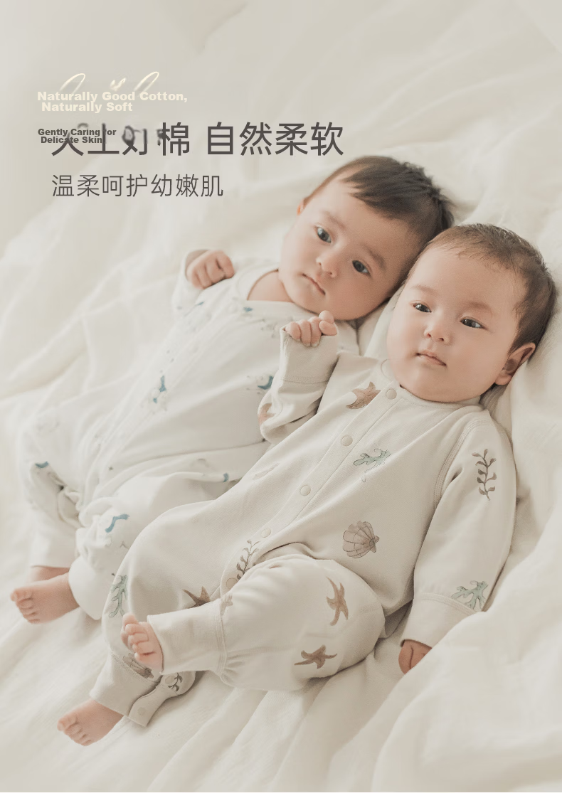 Guaiqixiong Baby Clothes, Spring And Summer Thin Pajamas, Unisex Onesie, Pure Cotton Romper, Crawling Suit, Pure Cotton Air Conditioning Wear 1