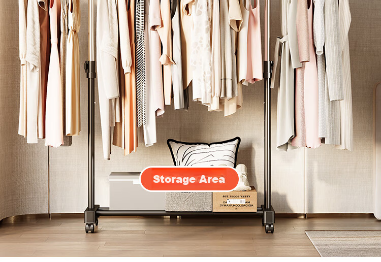 Yicainianhua Clothes Drying Rack, Floor-Standing Clothes Hanger, Storage Shelf, Indoor Clothes Hanger, Balcony Drying Rod, Extendable Quilt And Clothes Drying Rack, 2022 Model 9