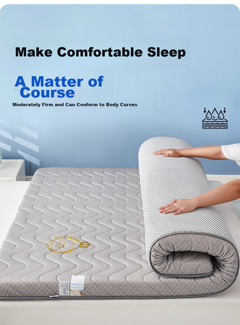 MUJI Grade A Soybean Mattress Pad Cover 6cm Thick Non-Slip Foldable Bedding for Home All Seasons 1.2x2m Bed 3
