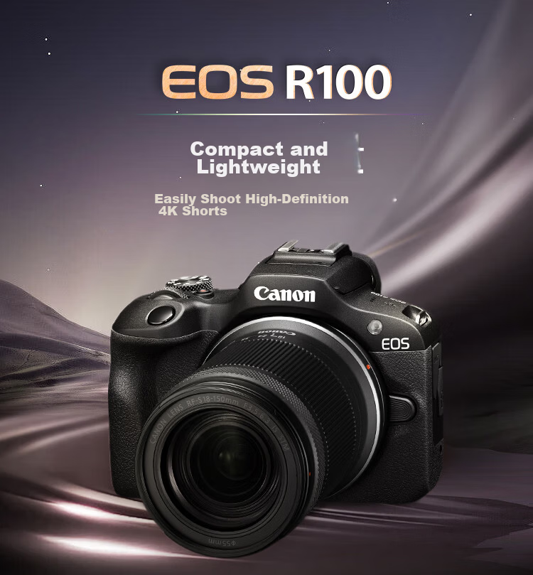 Canon R100 Mirrorless Camera 18-45mm Kit Official Flagship Travel Portrait Student Camera 1