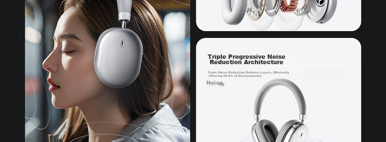 IKF Nano Space Audio Edition [Bestseller Recommendation | 56dB Deep Noise Reduction] Over-Ear Active Noise Cancelling Bluetooth Headphones for E-Sports Gaming Wired Wireless Earphones Microphone Starlight Purple 10