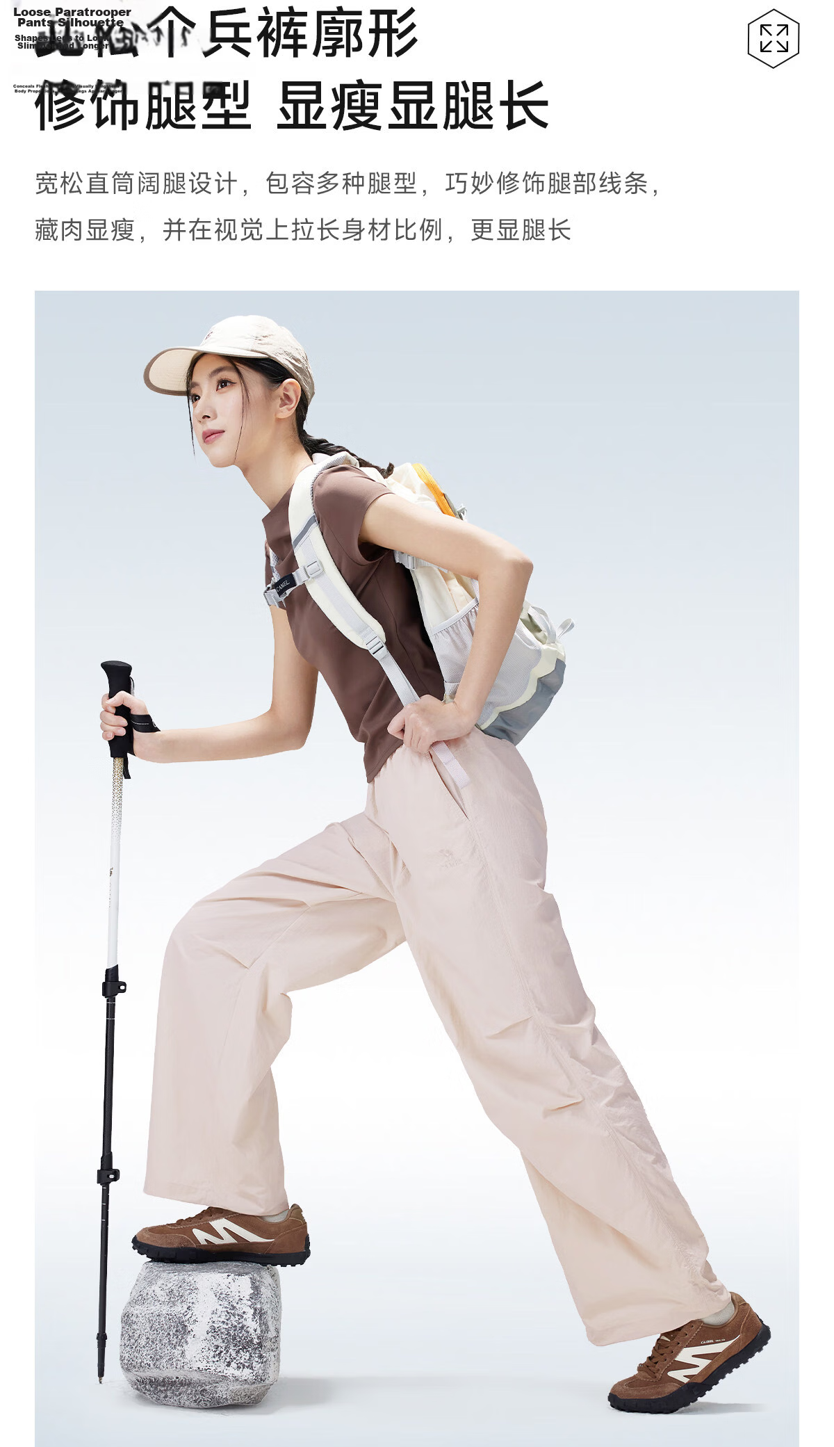 CAMEL Women's Outdoor Quick-Dry Pants Spring Summer Thin Cool Breathable Sun-Protective Wide-Leg Hiking Military Pants for Men 11
