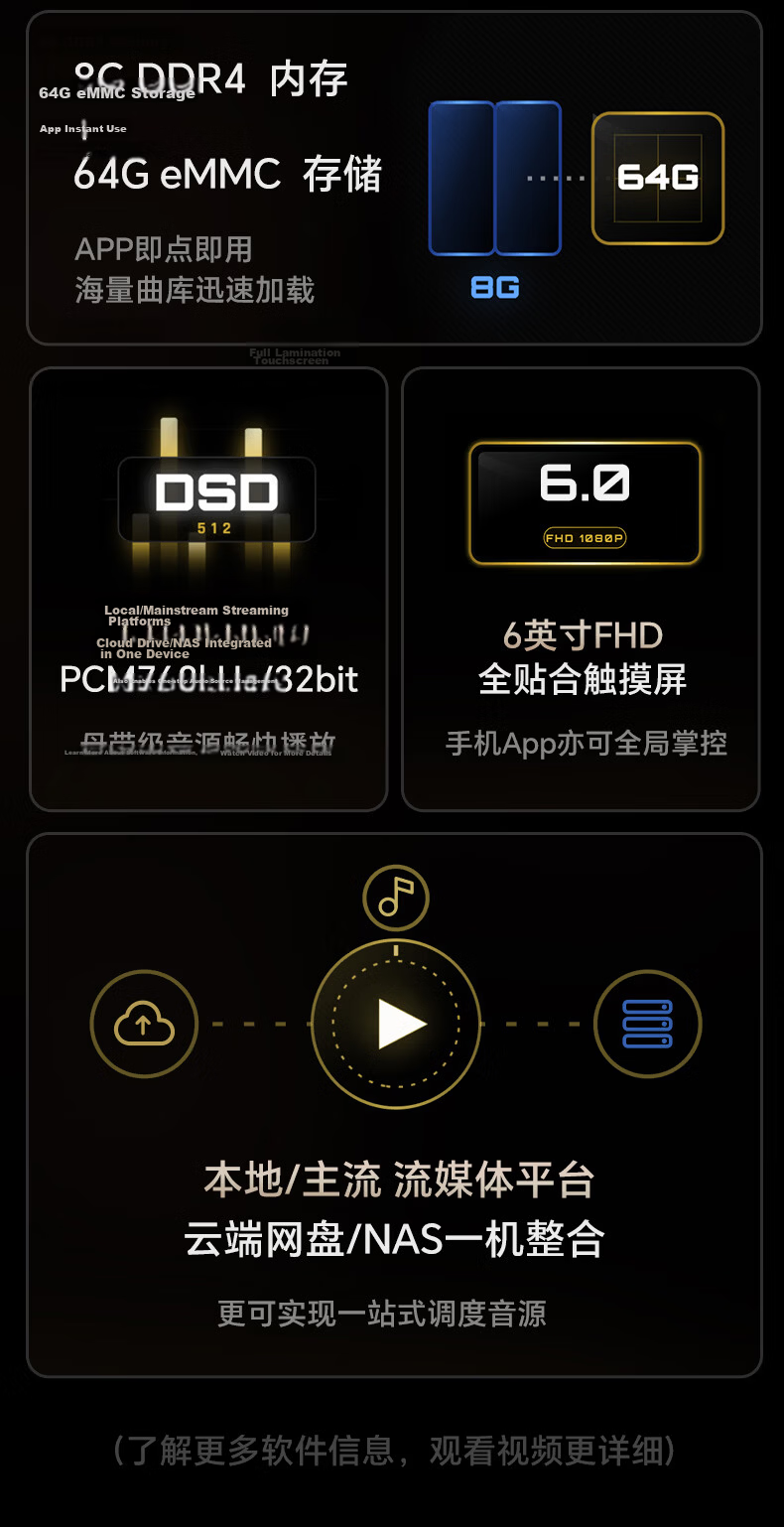Kaiboer DMP-K7 PRO Digital Music Player DAC Professional Audio Decoder Streaming Player Lossless Music Player HiFi Decoder 8