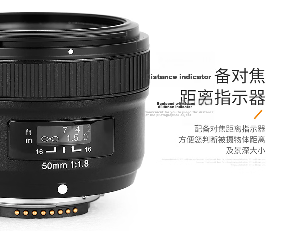 YONGNUO 50F1.8R DF Multi-Format R-Mount Full-Frame Standard Prime Lens, Compatible with R-Mount Mirrorless Cameras, White Shell 8