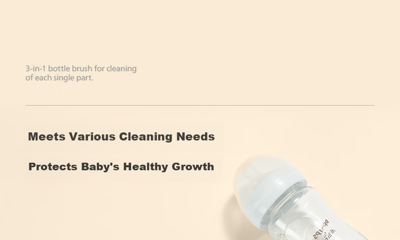 AVENT Philips Avent Baby Bottle Brush Cleaning Set Long Handle Silicone Nipple Brush 3-in-1 Yellow 5