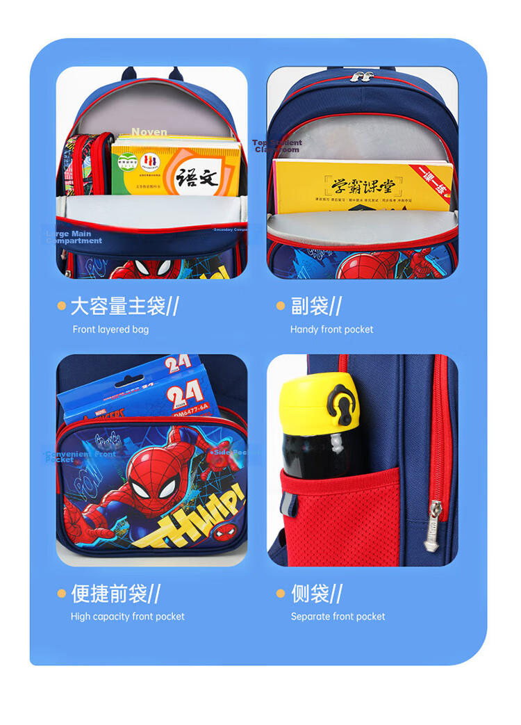 Disney Backpack Elementary School Boys Grades 1-3 Stationery Set School Supplies Gift 7